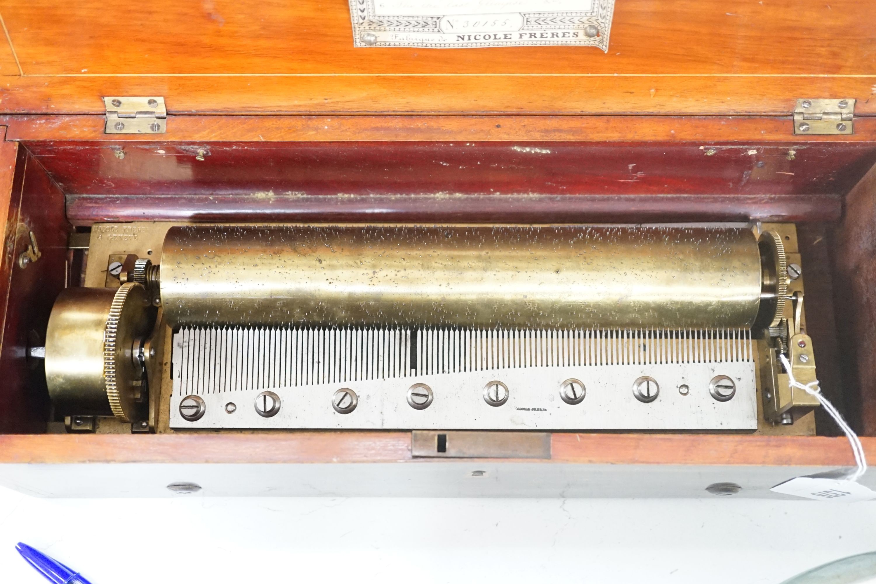A 19th century Swiss Nicole Freres musical box, for restoration
